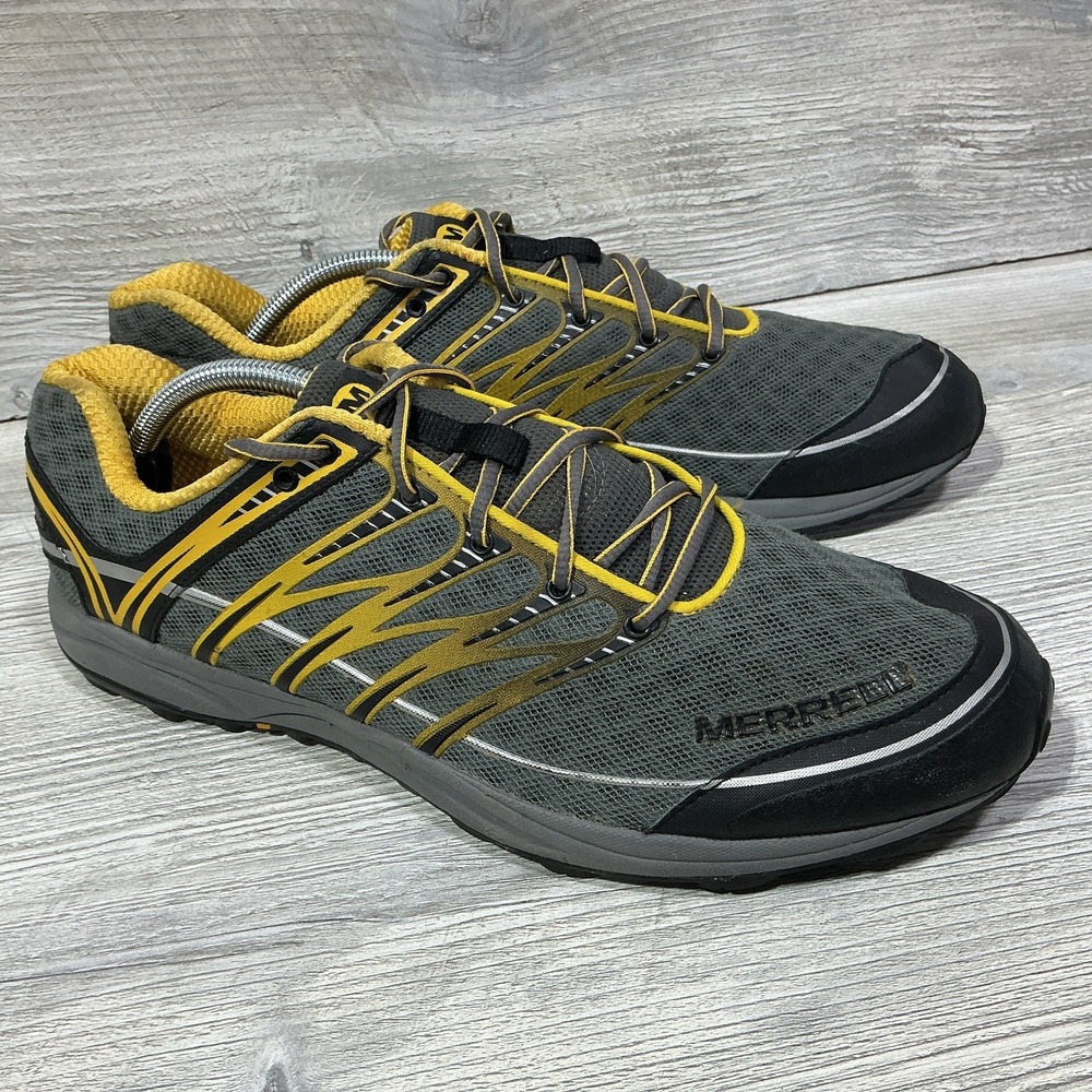 Merrell Men's Charcoal/ Spectra Yellow J56479 Minimalist Shoes Sneakers Size 12
